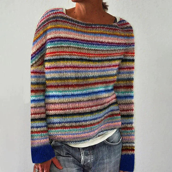 Margot - Pull à manches longues à la mode avec un design rayé chic