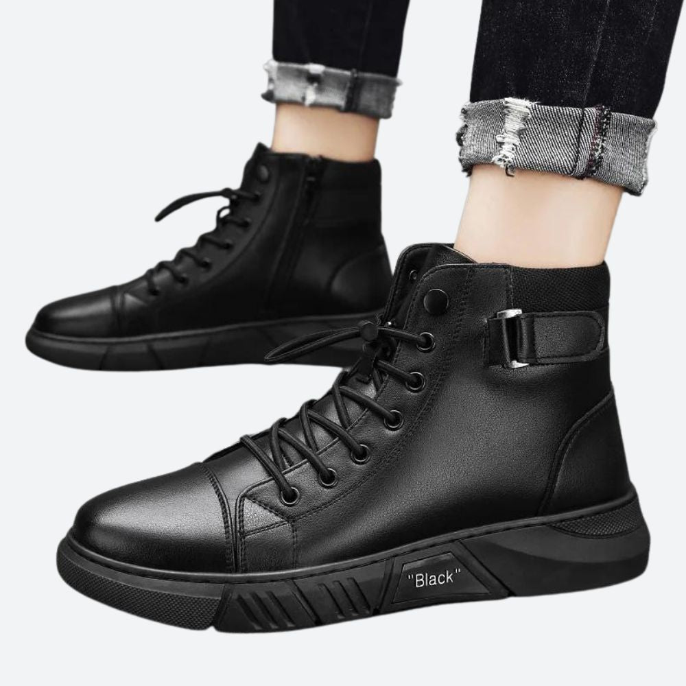 Bottes pour hommes en cuir véritable, élégantes et polyvalentes - Thijs