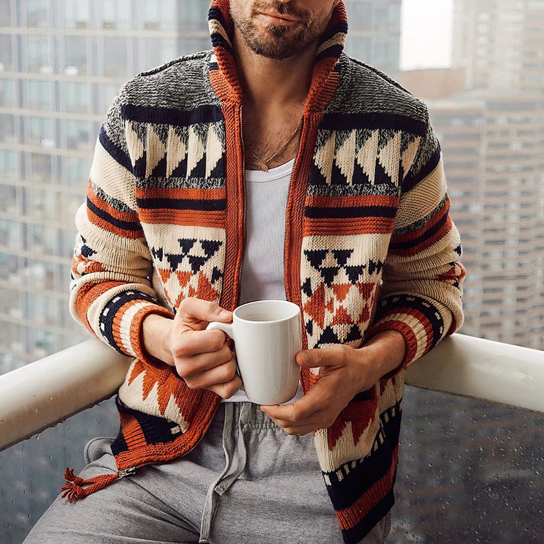 Élégant cardigan jacquard pour homme - Virgil