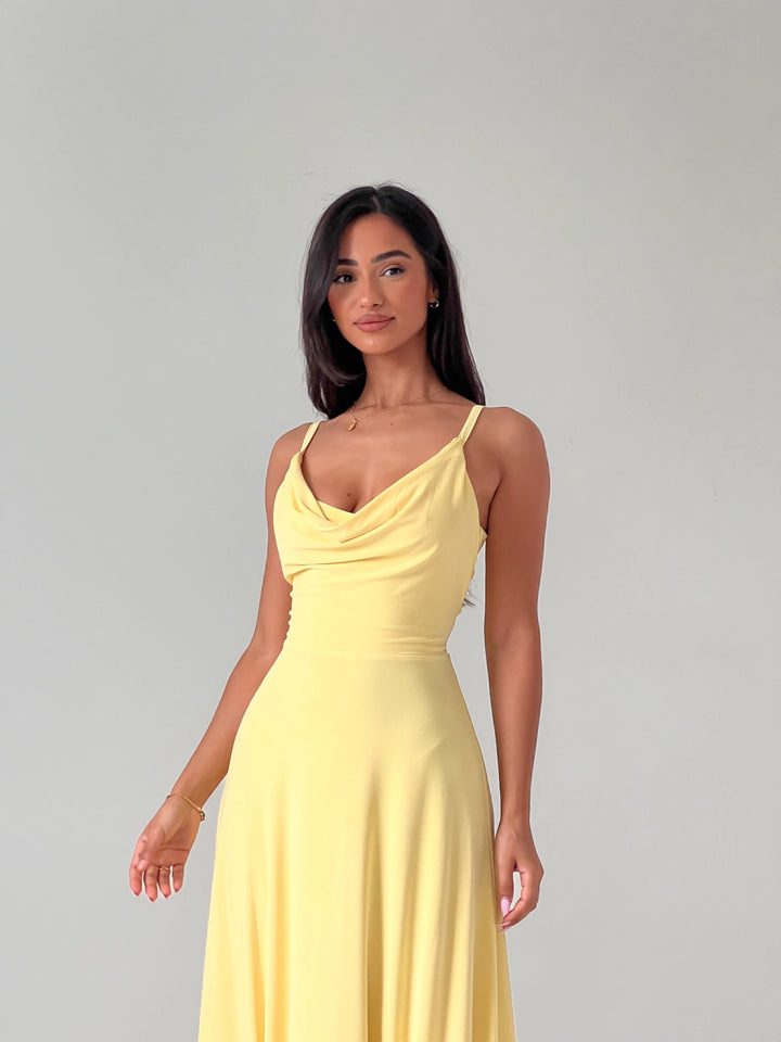 Laurice - Robe Maxi Drapée Élégante pour une Apparence Rafinée