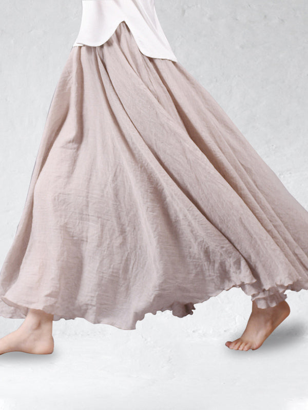 Jenel - Jupe maxi en lin sauvage élégante et légère pour une allure confortable et chic.