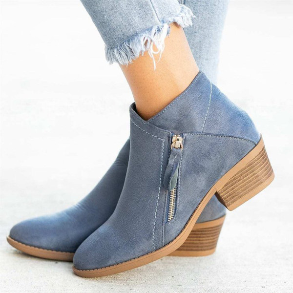 Celeste | Élégants et confortables bottines en suede à mi-hauteur avec fermeture éclair et un petit talon subtil