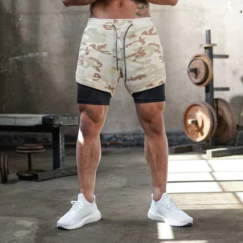 Shorts de fitness pour hommes avec double couche pour un confort accru