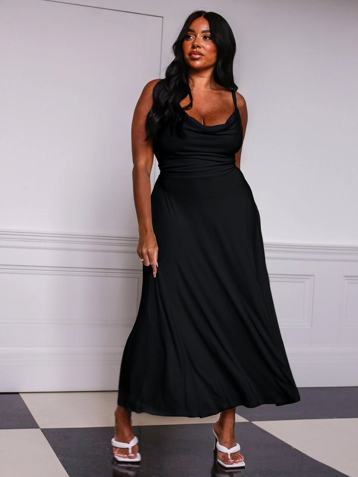Laurice - Robe Maxi Drapée Élégante pour une Apparence Rafinée