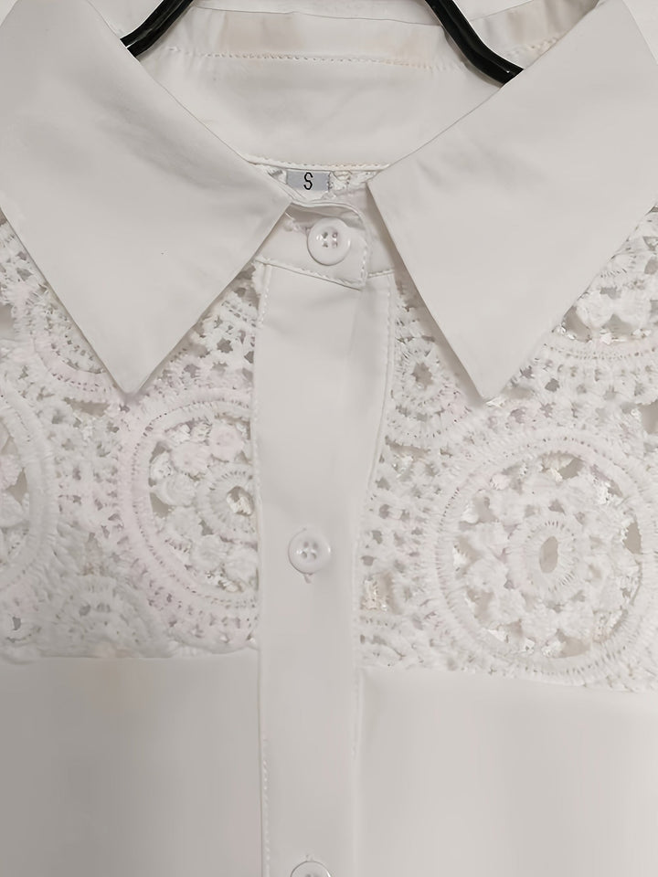 Blouse Zenaida Kanten pour Femmes avec Fermeture Boutonnée, Col Classique et Manches Longues - Élégance et Style Intemporel