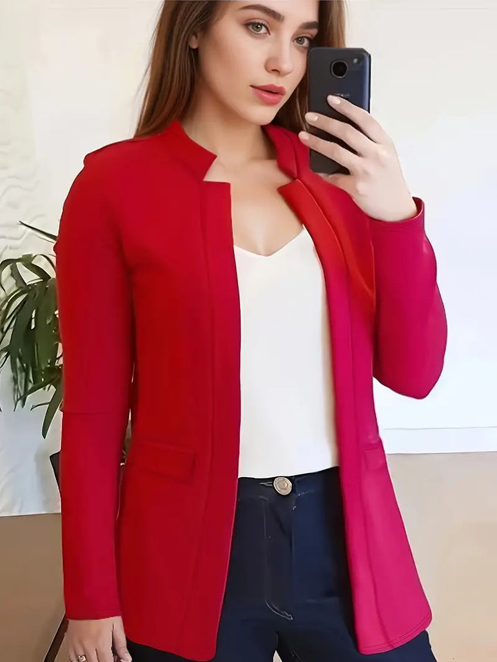 Blazer élégant et décontracté à manches longues et ouvert sur le devant pour un look sans effort
