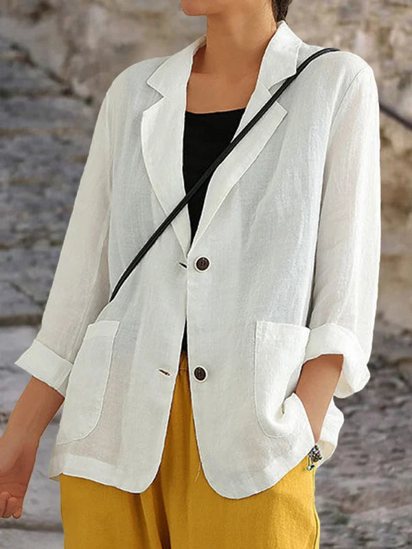 Ksenija | Veste en lin de dames légère - Élégante veste d'été décontractée pour le bureau et le confort quotidien.