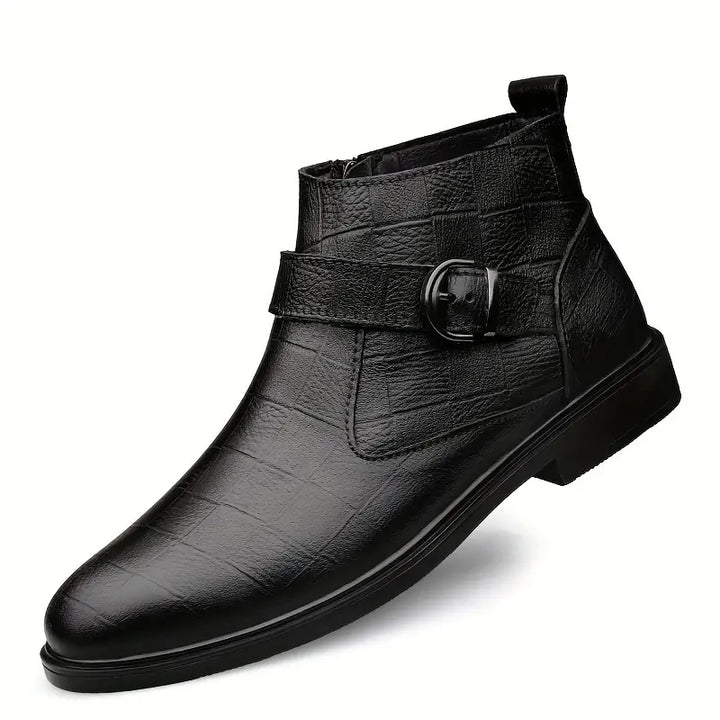 Bottes en cuir élégantes Frank™ avec détails à la mode de boucle.