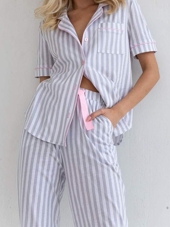 Elowyn - Ensemble loungewear de luxe à rayures pour une expérience de confort incomparable pour les femmes