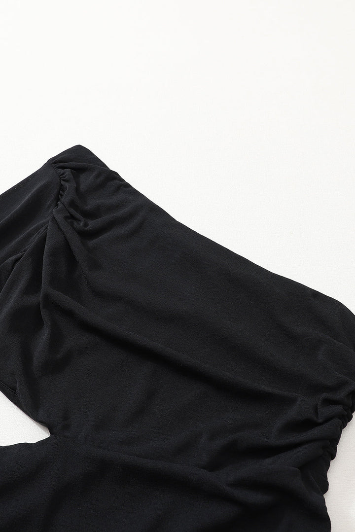 Cely | Robe Bodycon Asymétrique Noire Élégante avec Design Unique à Une Épaule