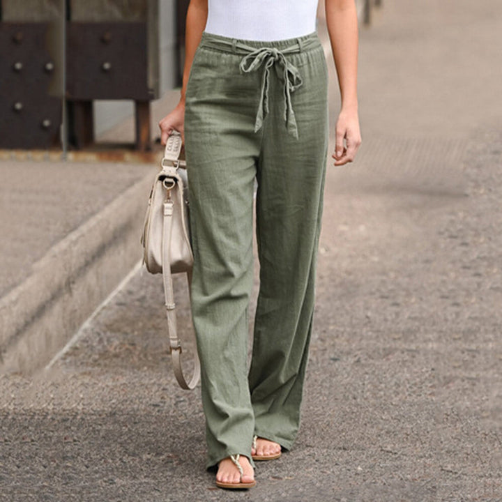 Elégants pantalons en lin pour femmes de style florentin