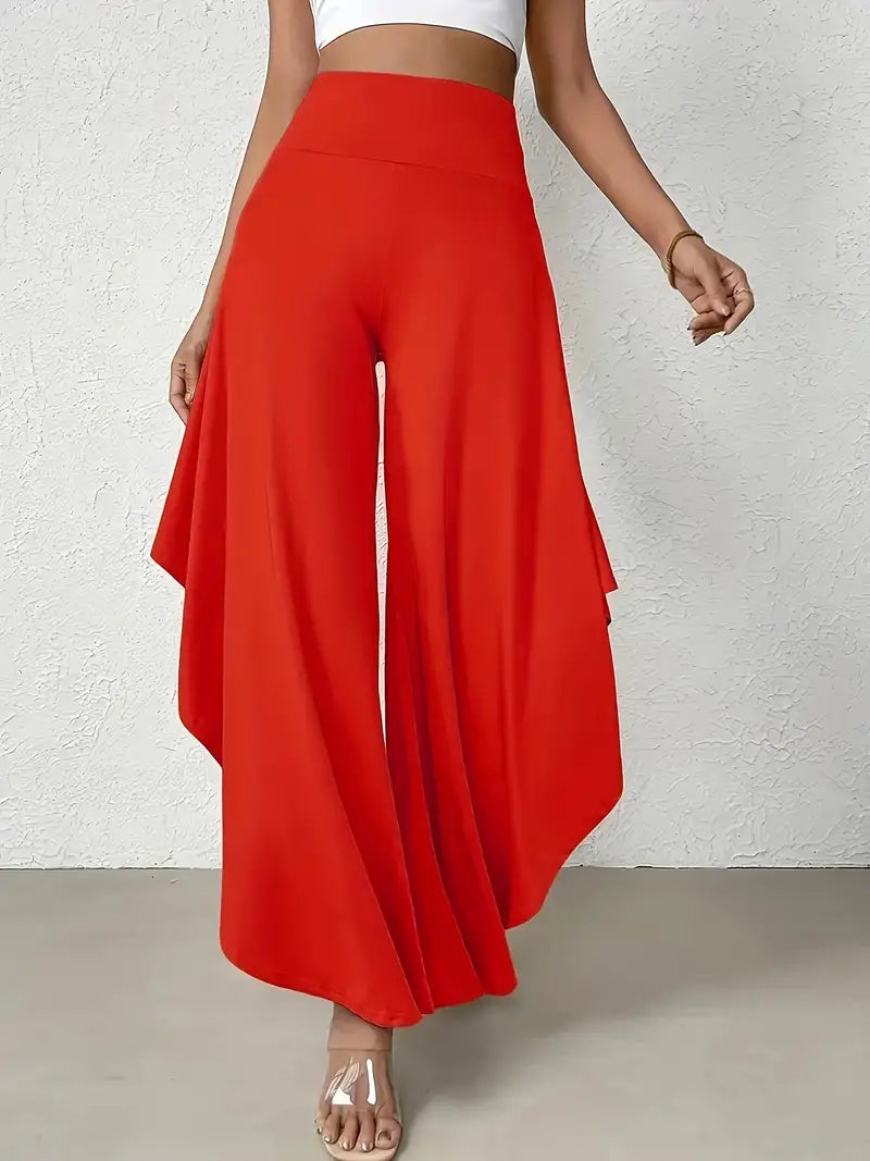 Chic Ingrid - Pantalon avec flair : jambes larges et zoom asymétrique tendance