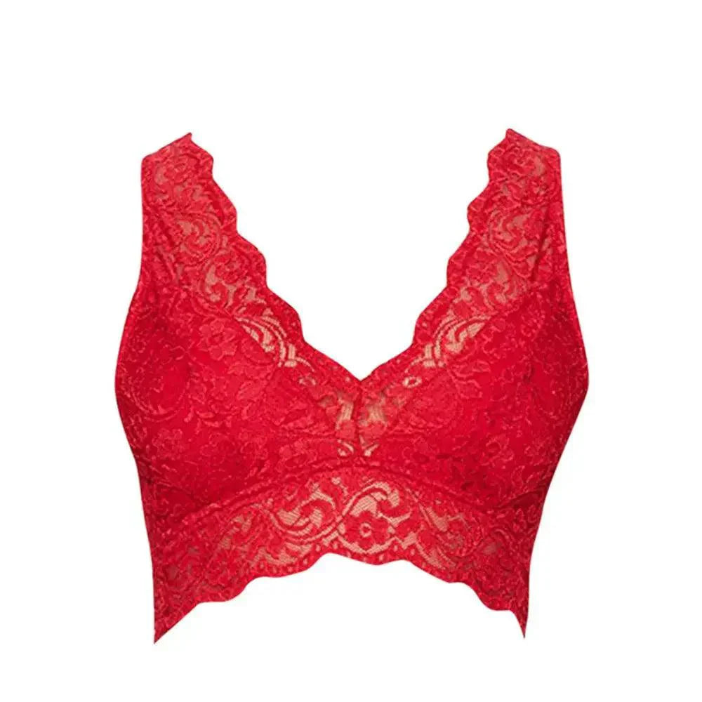 Elégant soutien-gorge bralette à col V en dentelle sans armatures - Margaux