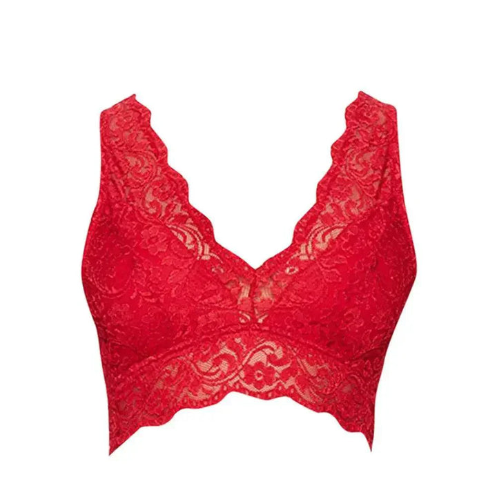 Elégant soutien-gorge bralette à col V en dentelle sans armatures - Margaux