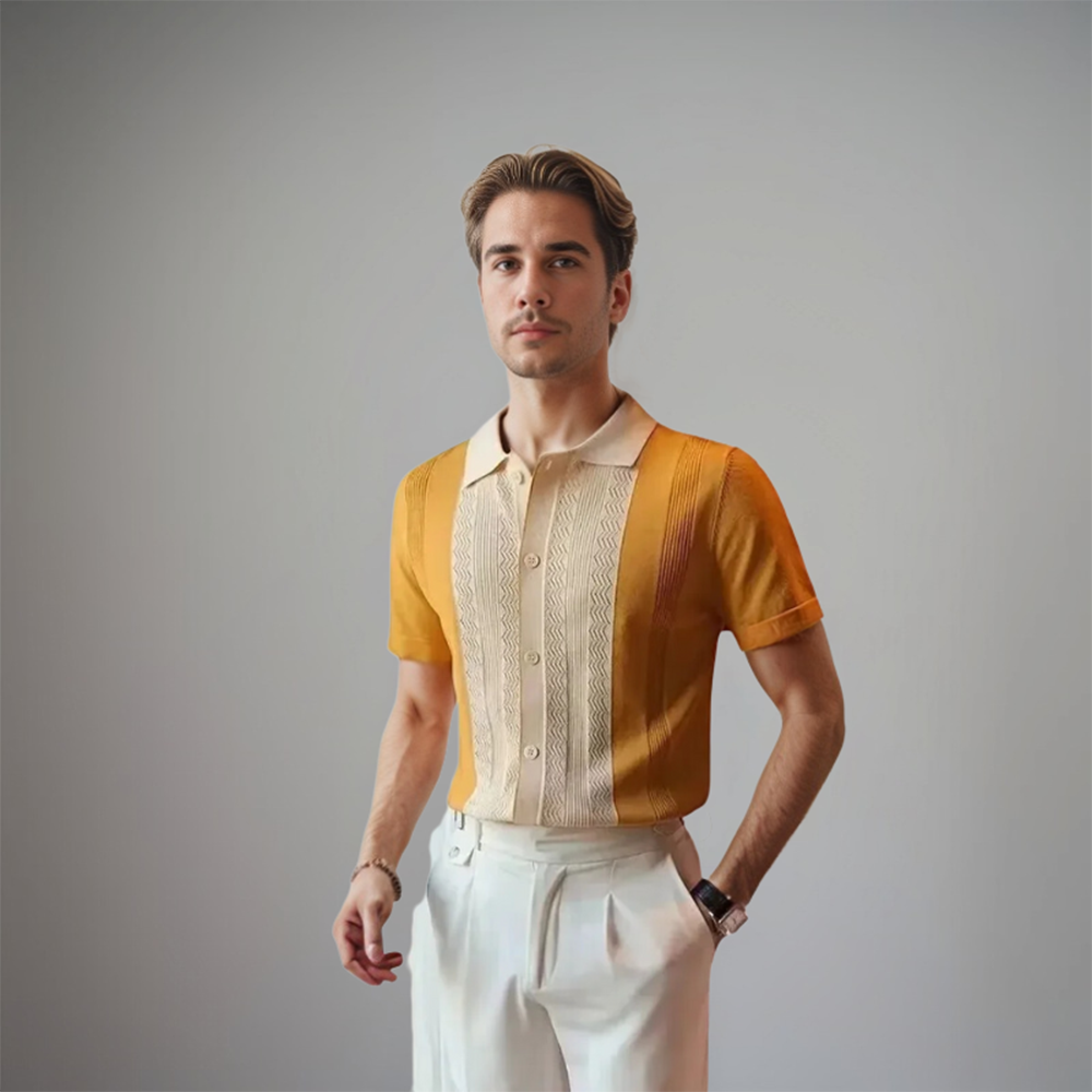 Hémis de Luxe Alberto pour Hommes à Manches Courtes : Style et Confort Exceptionnels