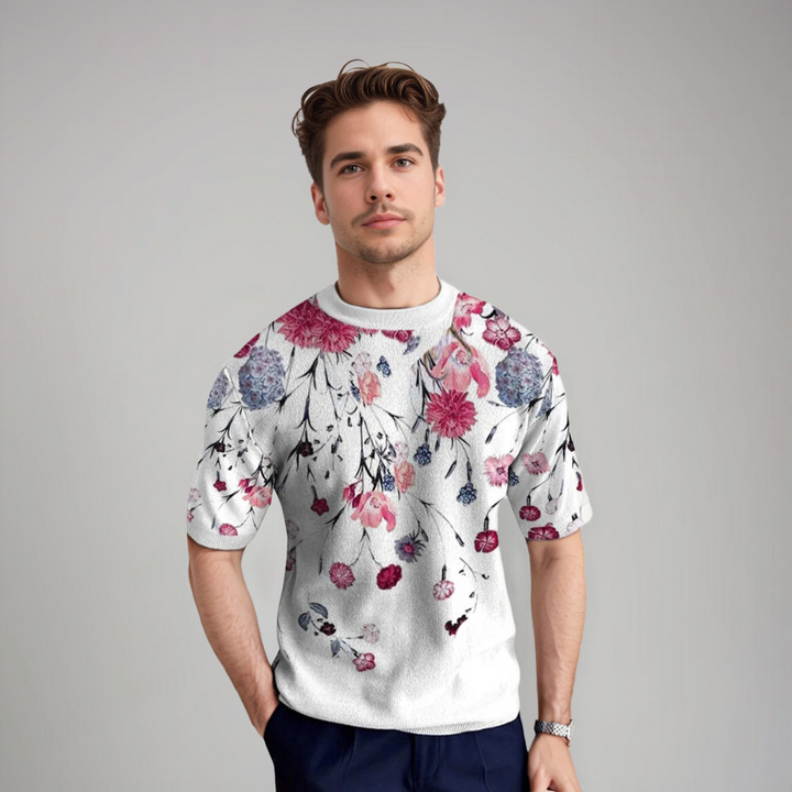 Damiano | Chemise Élégante à Manches Courtes Florales pour Hommes