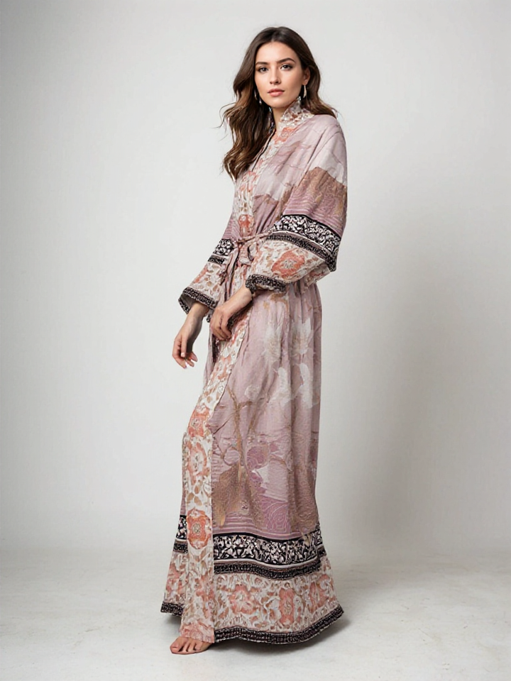 Barbara | Kimono long et élégant à imprimé floral pour femmes