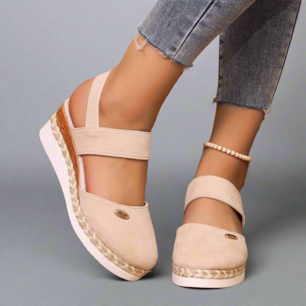 Philippa - Sandales élégantes pour femmes avec des bandes larges confortables et un talon compensé tendance