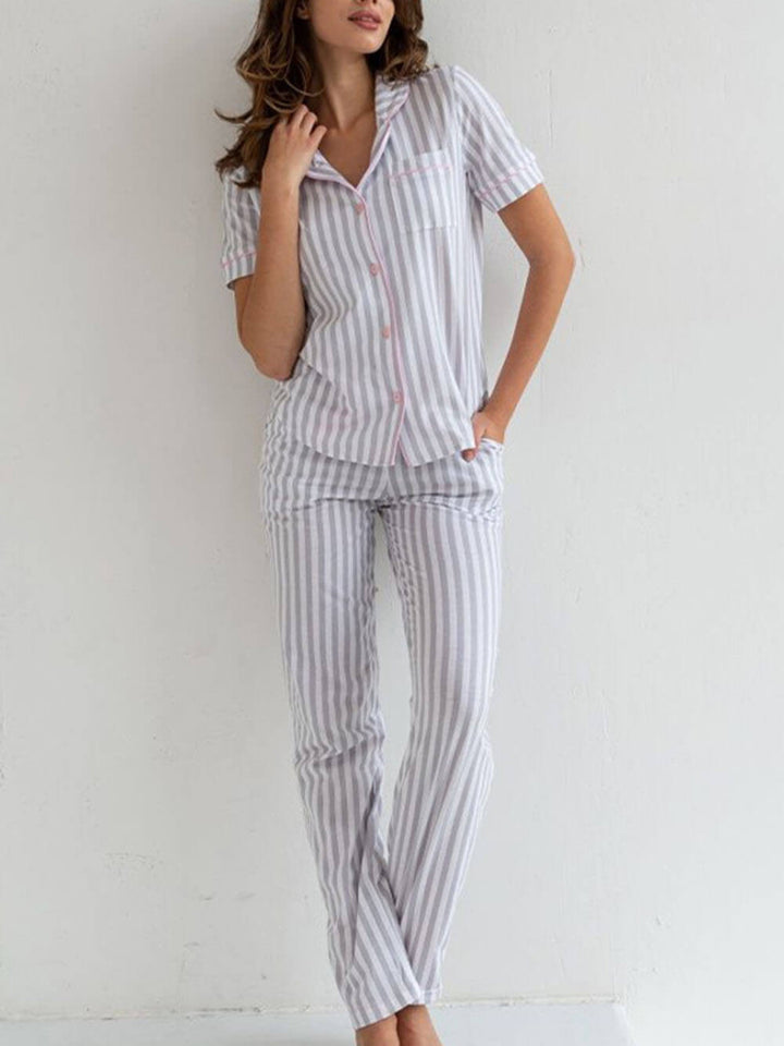 Elowyn - Ensemble loungewear de luxe à rayures pour une expérience de confort incomparable pour les femmes