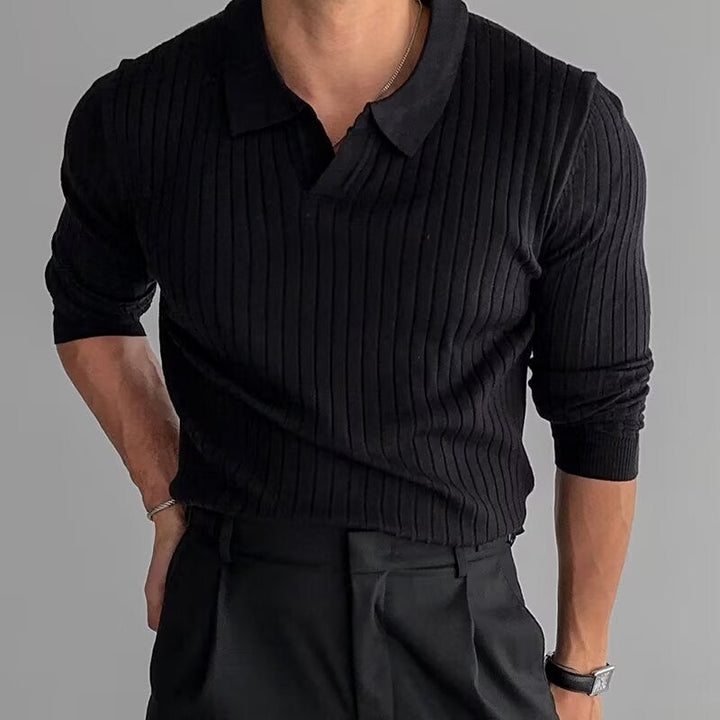 <p>Polo en maille élégante à manches longues pour un look sophistiqué</p>