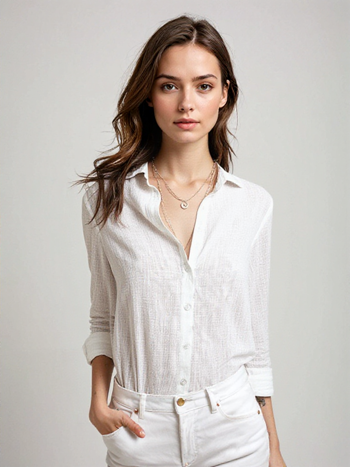 Blouse Élégante Ashna pour Femmes avec Manches Longues, Boutons et Col pour un Look Chic