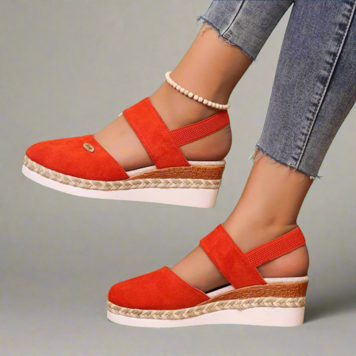 Philippa - Sandales élégantes pour femmes avec des bandes larges confortables et un talon compensé tendance