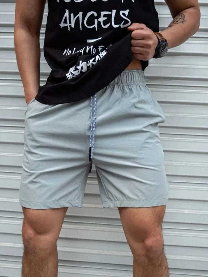 Short casual pour hommes confortables - Léger et coupe décontractée - Taille élastique avec cordon de serrage - Au-dessus du genou