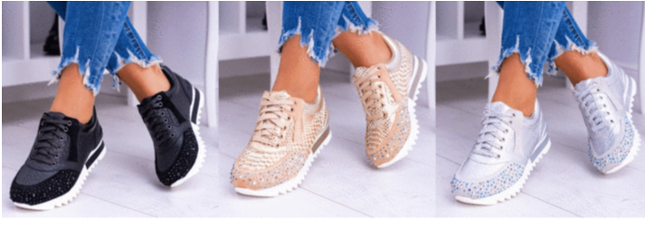 Gwen - Sneaker ladies élégante et chic avec un motif tendance pour un look moderne