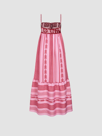 Yrma | Robe Maxi Bohème Rose Rouge avec Bretelles Spaghetti - Robe d'Été Élégante pour des Jours Sophistiqués