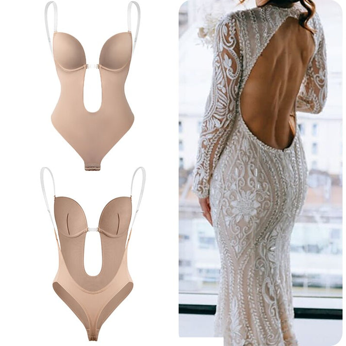 BareFit Bodyshaper Invisible Femmes Sans Dos - Set de 2 Forme de Corps à Décolleté en V Profond