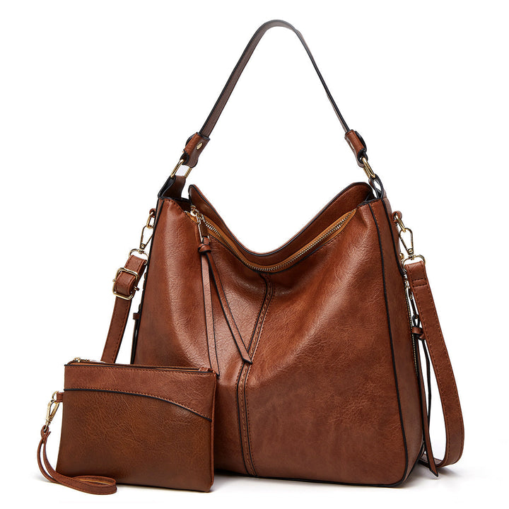 Mae - ensemble élégant de sac à épaule et de pochette en simili cuir de luxe