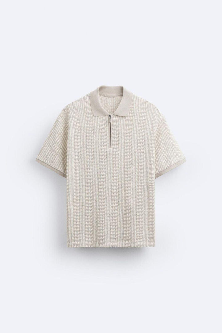 Polo tricotée élégante avec fermeture éclair pour un look chic