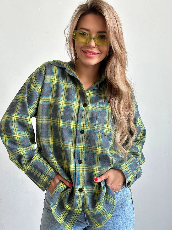 Carrie | Chemise à carreaux élégante en flanelle pour un look raffiné