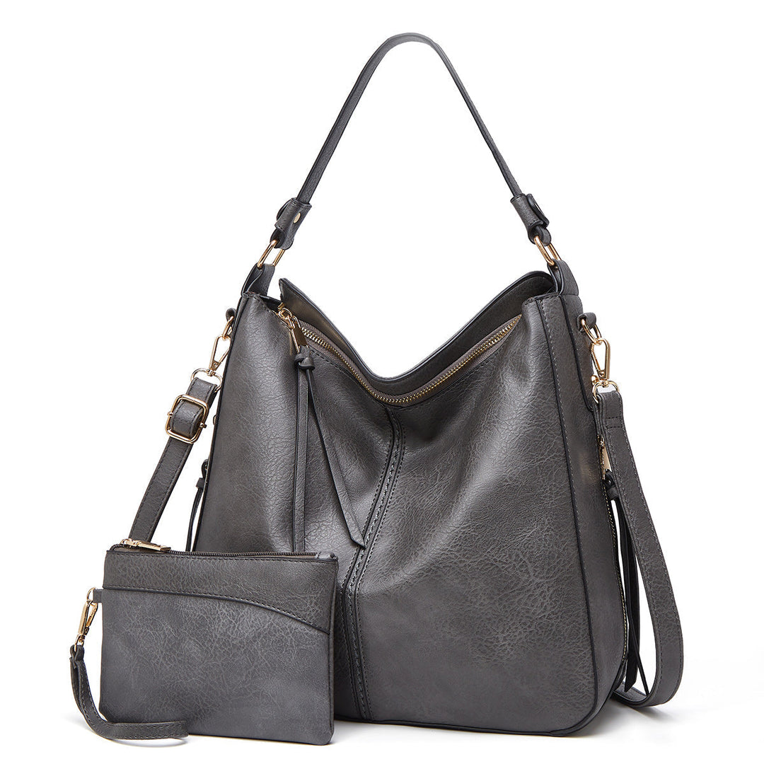 Mae - ensemble élégant de sac à épaule et de pochette en simili cuir de luxe