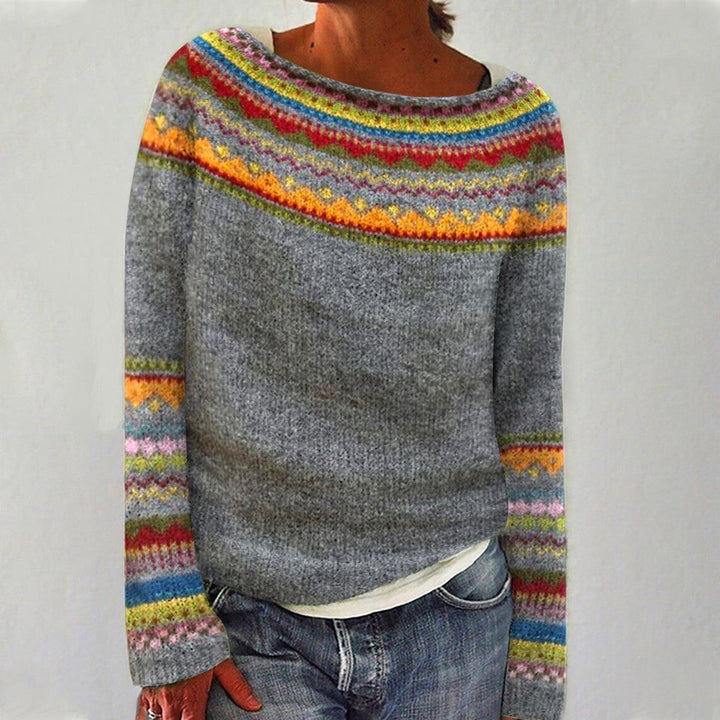 Livia - Pull Vintage Tricoté pour un Look Printanier Frais et Tendance