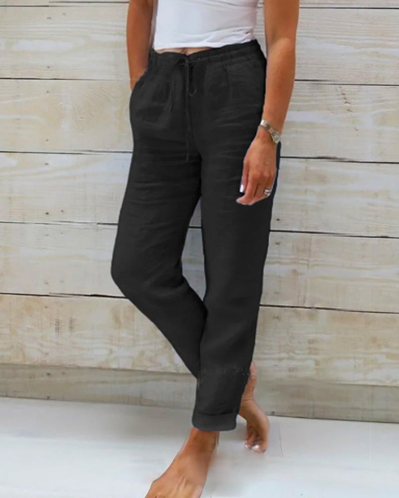 Evelien | Pantalons en lin élastiques confortables et élégants
