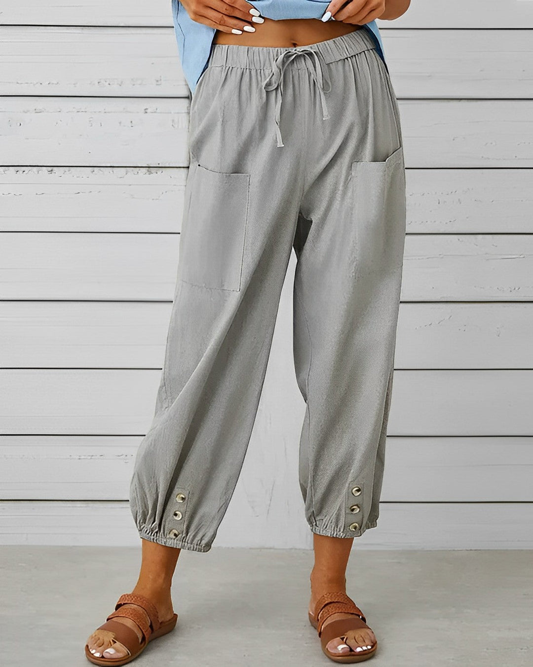 MAYA - Pantalon à la mode avec une taille haute et une jambe large pour un look raffiné