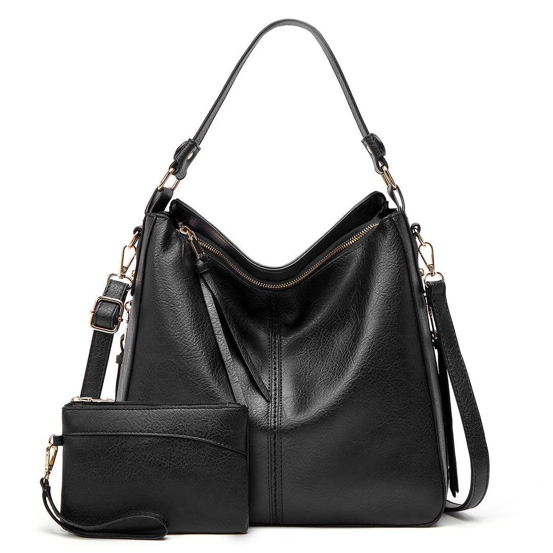 Mae - ensemble élégant de sac à épaule et de pochette en simili cuir de luxe