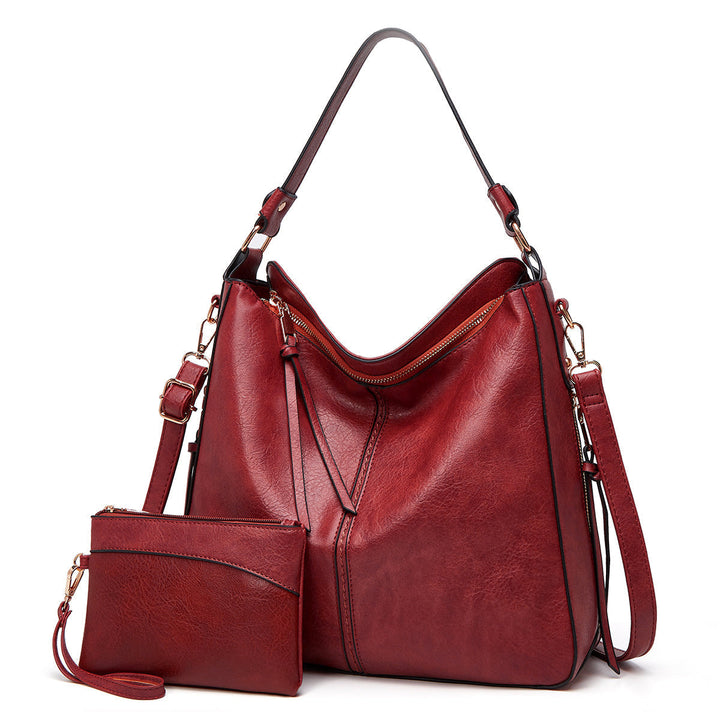 Mae - ensemble élégant de sac à épaule et de pochette en simili cuir de luxe