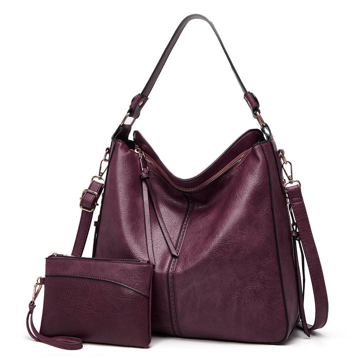 Mae - ensemble élégant de sac à épaule et de pochette en simili cuir de luxe