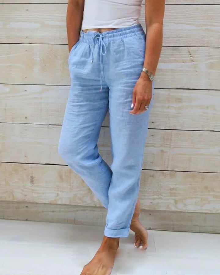 Evelien | Pantalons en lin élastiques confortables et élégants
