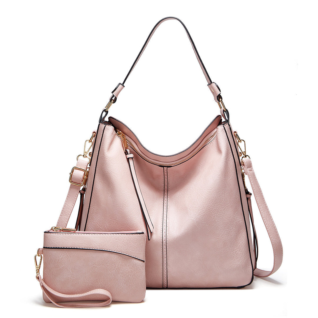 Mae - ensemble élégant de sac à épaule et de pochette en simili cuir de luxe