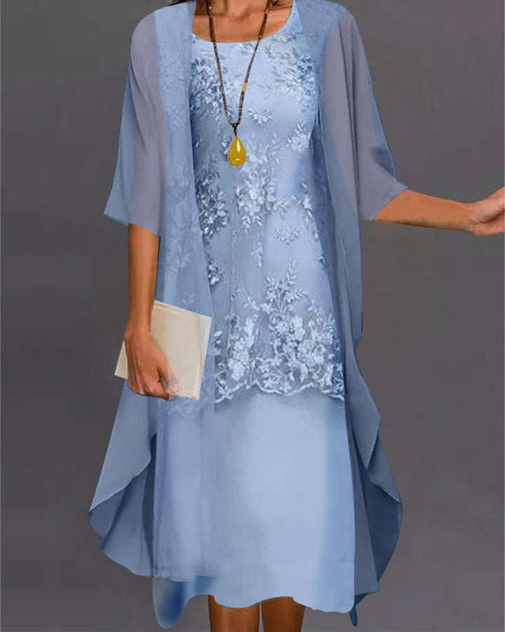 Rishta - Robe deux pièces en mousseline de soie pour un look élégant