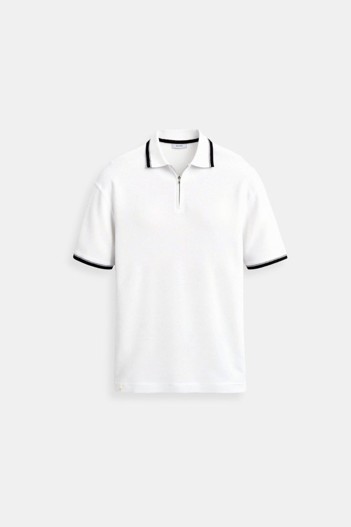 Polo classique élégante avec fermeture éclair et détails contrastés élégants