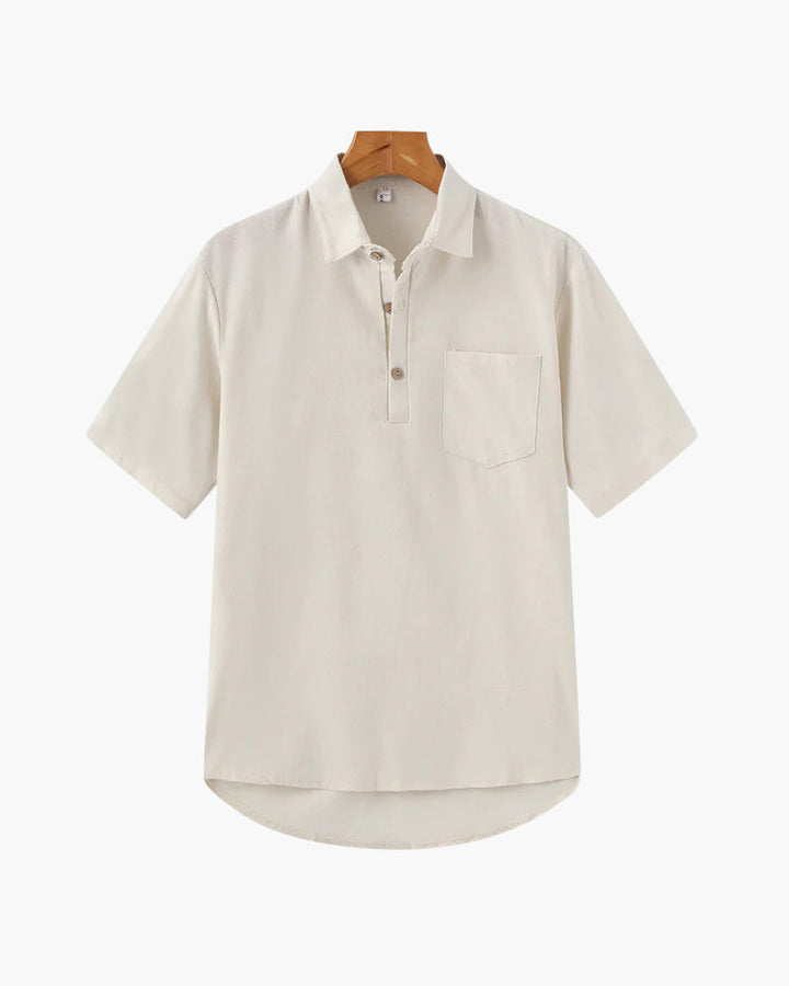Polo en Lin en de Thiago Zomerse pour Hommes avec Poche Pratique