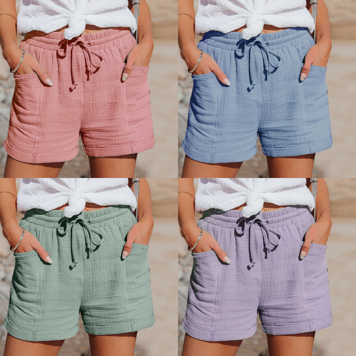 Perla - Shorts d'été en coton léger, confortables et élégants, avec cordon de serrage pratique.