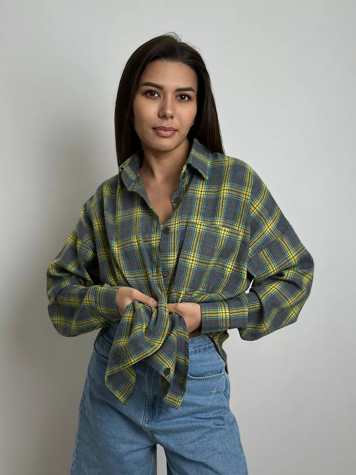 Carrie | Chemise à carreaux élégante en flanelle pour un look raffiné