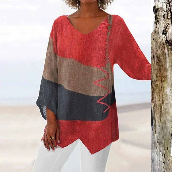 ELADIE - Elégante chemise tricolore pour un look raffiné