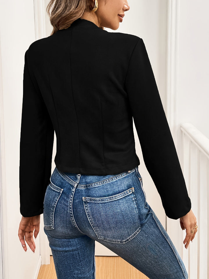 Maija | Veste élégante pour femmes avec un détail de bouton stylé en suède synthétique et double rangée de boutons.