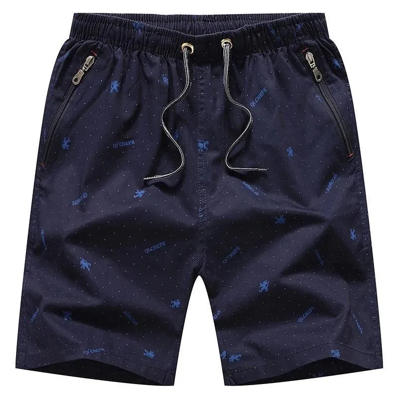 Short pour hommes confortables - Mélange de coton respirant - Coupe décontractée - Longueur genou - Poches zippées